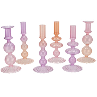 Daan Bugholz-Kerzenständer Bicolor Bubbles Pretty Pink 20 cm 6-fach sortiert | 12 Stück
