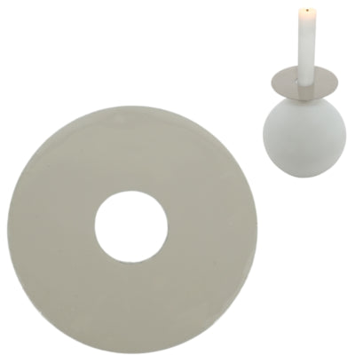 Stjernsund Kerzenring Loua grau glänzend 9 cm | 24 Stück