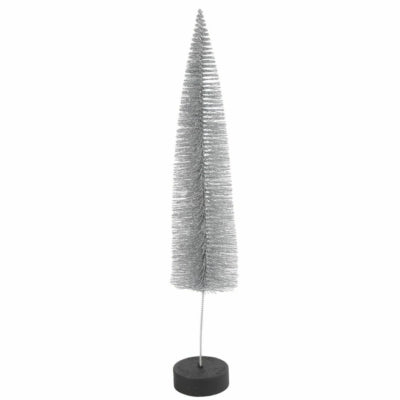 Countryfield Weihnachtsbaum auf Sockel Glitzer Silber 40 cm | 12 Stück