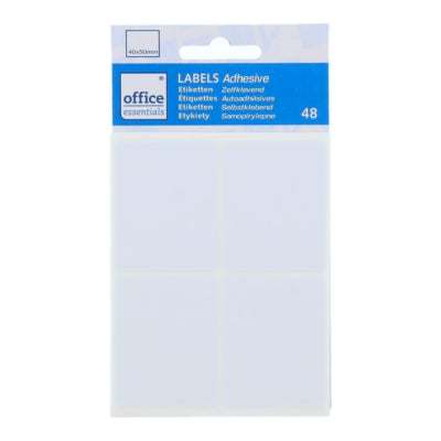 Selbstklebeetiketten weiß 40 x 50 mm 48 Stück | 48 Stück