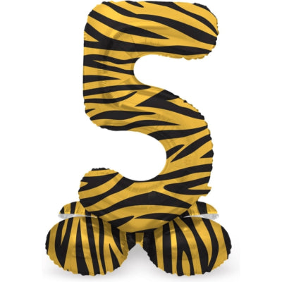Folat Folienballon stehend 5 Tiger 41 cm | 20 Stück