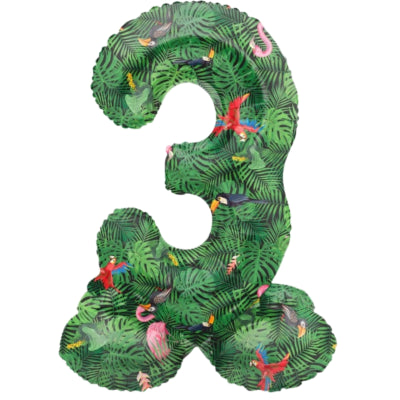 Folat Folienballon stehend 3 Jungle Vibe 41 cm | 20 Stück