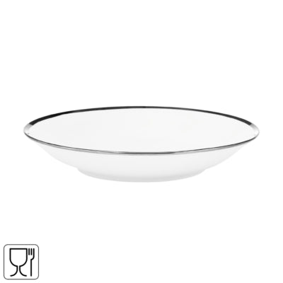 Vtwonen tiefer Teller weiß silber 25,5 cm | 12 Stück