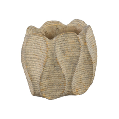 Ptmd Blumentopf wachsartig oval braun 20 cm | 8 Stück