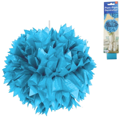 Folat Pomponpapier Azurblau 30 cm | 24 Stück