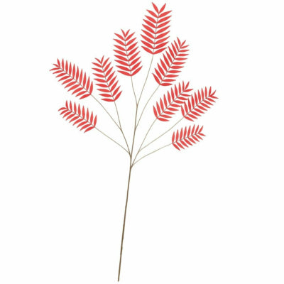 Daan Bugholz Kunstblatt Palme rot 150 cm | 6 Stück