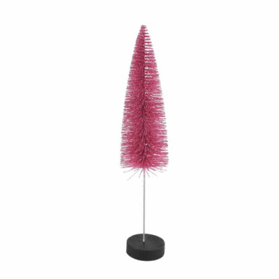Countryfield Weihnachtsbaum auf Sockel Glitter Pink 30 cm | 12 Stück