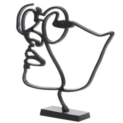 Leichte lebende Statue Gesicht schwarz 45 cm | 4 Stück