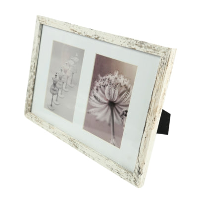 Fotorahmen 2 Passepartout weiß getüncht 10 x 15 cm | 8 Stück
