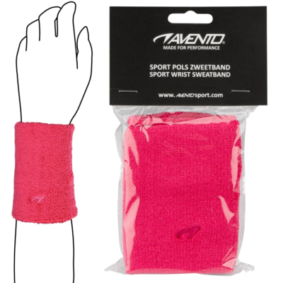 Avento Sport Handgelenkschweißband rosa 2er-Set | 25 Stück