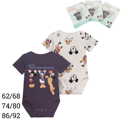 Disney Baby Strampler Mickey Mouse 2 Stück 3 sortiert | 24 Stück