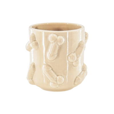 Housevitamin Blumentopf Dick beige 11,5 cm | 12 Stück