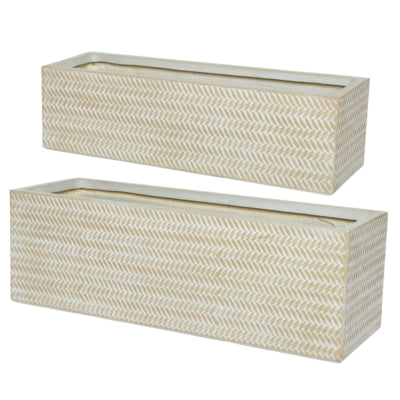 (r) Blumenkasten Alex Outdoor sandfarben 70 cm 2er Set | 2 Stk
