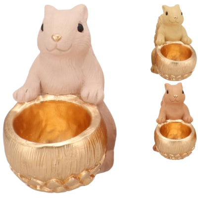 Daan Bugholzschale Jingle Eichhörnchen sitzend sandrosa 22 cm 3-fach sortiert | 6 Stück