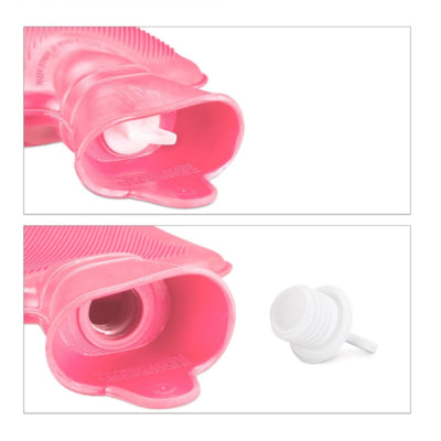 Relaxdays Wärmflasche rosa 1 l | 12 Stück