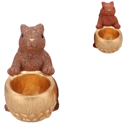 Daan Bugholzschale Jingle Eichhörnchen sitzend nackt kupferfarben 17 cm 2 sortiert | 6 Stück