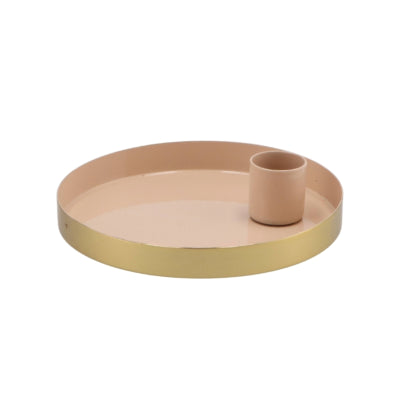 Daan Bugholz Kerzenständer rund marrakesch beige 12 cm | 8 Stück