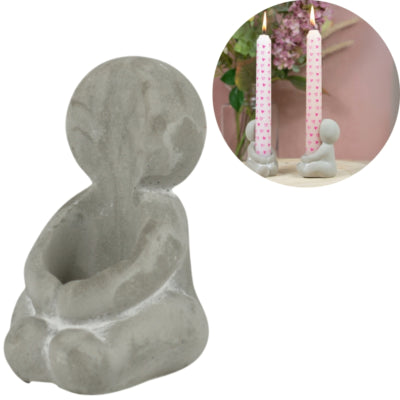 Kerzenhalter Hug grau 8 cm | 36 Stück