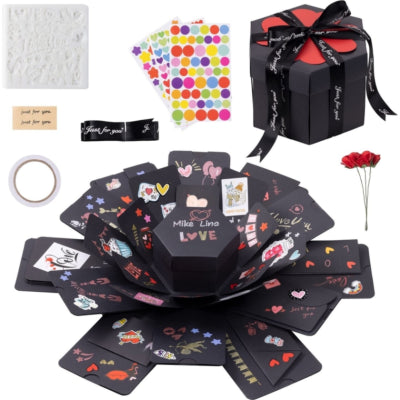 Intrend DIY Explosion Geschenkbox 42,5 cm | 6 Stück