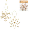 Weihnachtsanhänger Schneeflocke Metall goldfarben 11,5 cm 2er Set | 48 Stück