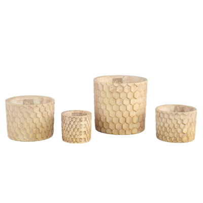 Ptmd Blumentopf Siedler Wabencreme M 14 cm | 8 Stück