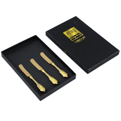 Ptmd Thrust Käsemesser in Geschenkbox goldfarben 3er Set | 12 Stück