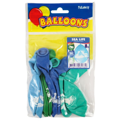 Folat Luftballons Meeresleben blau grün 30 cm 8 Stück | 48 Stück