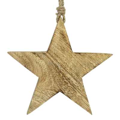 Anhänger Stern Mangoholz 19 cm | 48 Stück