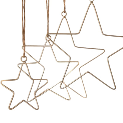 Anhänger Sterne Weihnachten goldfarben 30 cm 4er Set | 10 Stück