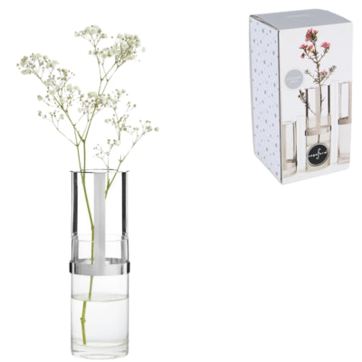 Sagaform Vase halten silberfarben 15 cm | 6 Stück