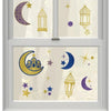 Amscan Fensteraufkleber orientalischer Glitzer goldfarben 30 x 43 cm | 24 Stück