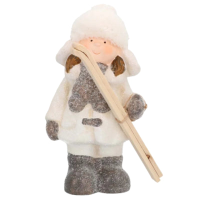 Bild Kind mit Himmel Winter Glitzer 23 cm | 8 Stück
