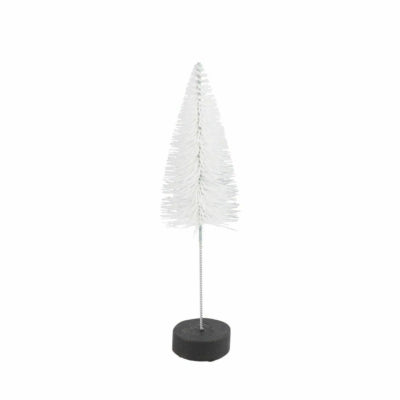 Countryfield Weihnachtsbaum auf Sockel Glitzer weiß 20 cm | 12 Stück