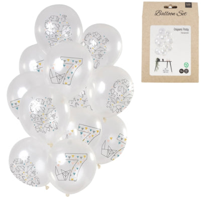 Folat Luftballons Origami Figur 7 Jahre 30 cm 12er Set | 24 Stück