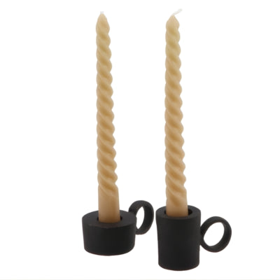 Daan Bugholz Kerzenständer Dobra Metall schwarz 9 cm | 24 Stück