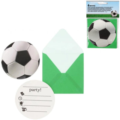 Fußball-Einladungskarten 10 cm 6 Stück | 48 Stück