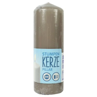 Stumpenkerze grau 6 x 17 cm | 12 Stück