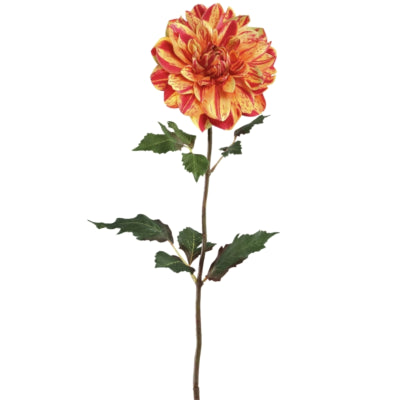 Ptmd Kunstblume Dahlie gelb rot 73 cm | 6 Stück