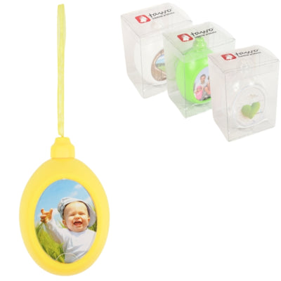 Anhänger Osterei-Fotorahmen 5,3 cm 4-fach sortiert | 18 Stück