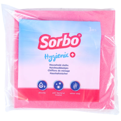 Sorbo Haushaltstuch rosa 38 cm 3 Stück | 24 Stück