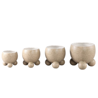 Ptmd Blumentopf Malinda M Creme 15 cm | 6 Stück