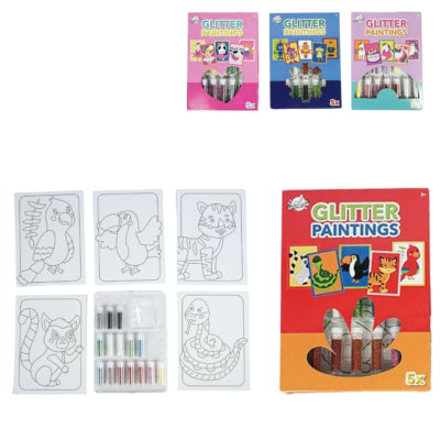 Glitzerbilder 22 cm 4-fach sortiert | 12 Stück
