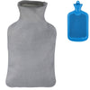 Relaxdays Wärmflasche mit Bezug blaugrau 1,5 l | 12 Stück