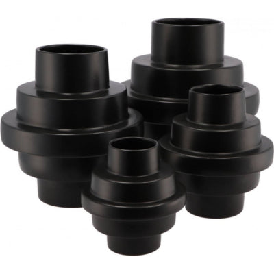 Daan gebogene Vase Treppe schwarz 25 cm | 4 Stück