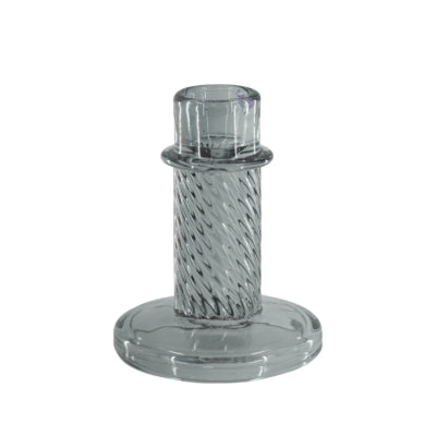 Housevitamin Kerzenständer Twist Rauchglas grau 10 cm | 24 Stück