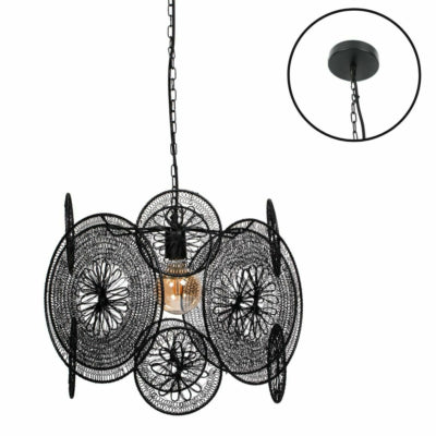 Ptmd Hängelampentisch schwarz 40 cm | 2 Stk
