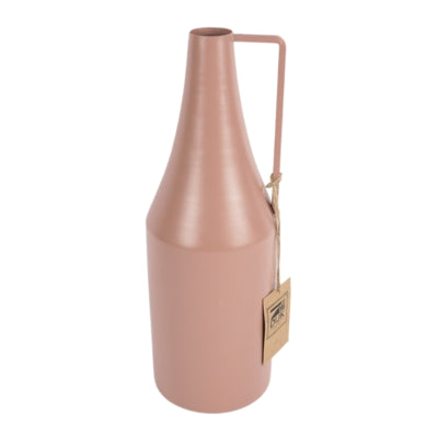 Vase Flasche Metall altrosa 29 cm | 8 Stück