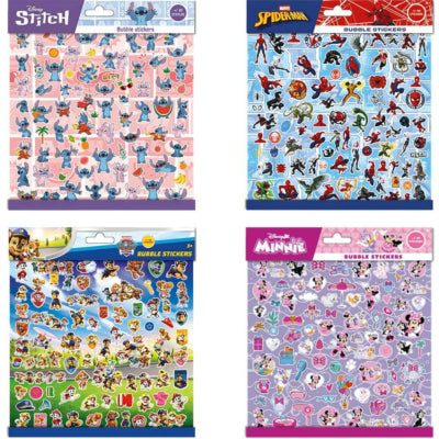 Disney-Lizenz-Blasenaufkleber zum Aufklappen, 20,5 x 20,5 cm, 4-fach sortiert | 24 Stück