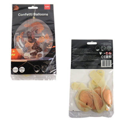 Folat Konfetti-Luftballons Halloween 30 cm 4er-Set | 48 Stück