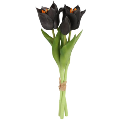 Countryfield Kunststrauß Tulpe Greigii schwarz 30 cm | 24 Stück